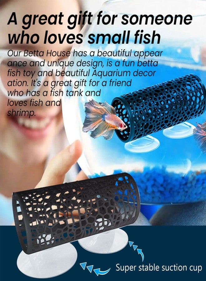 KINGYEENUO Betta Tunnel, Betta Fish Toys, Aquarium Fish Hideout with Suction Cups, Shrimp Cave Decor for Shrimp, Guppies - Safe Play & Resting Area for Bettas, Tank Accessories, a Set - Image 3